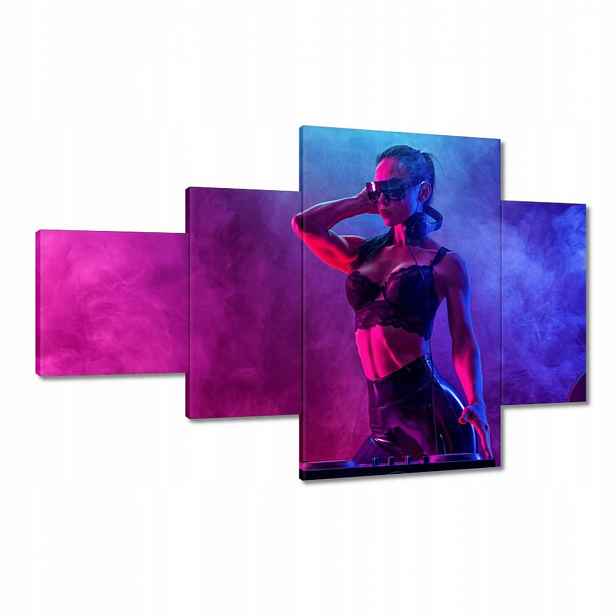 Obrazy 130x80 DJka Žena Dj Dým Pár