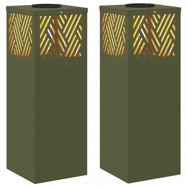 vidaXL Solární LED Cestovní Světlo 2 ks Teplá bílá 18 x 18 x 50 cm