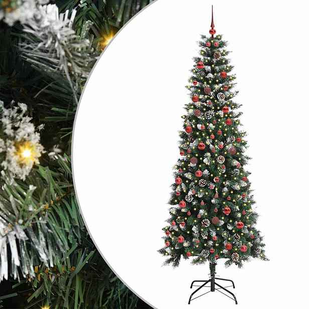vidaXL Umělý vánoční stromeček Zelená 210 cm PVC, plast a ocel