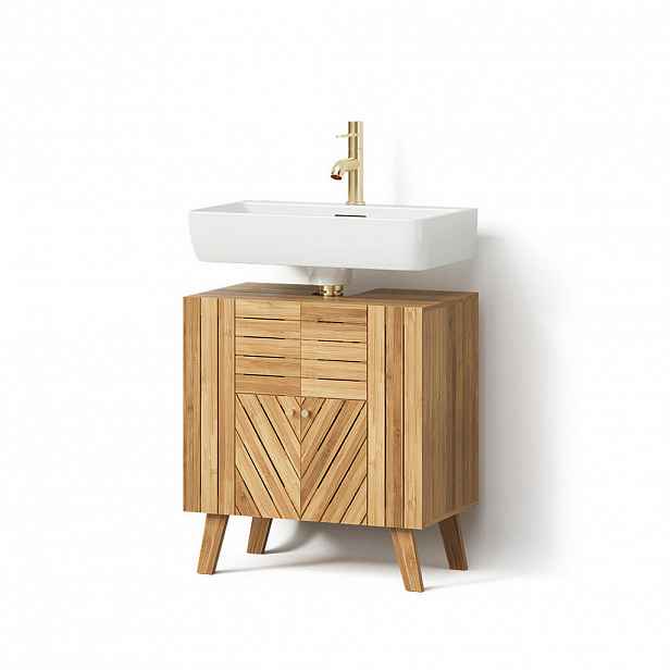 Livinity® TOALETNÍ SKŘÍŇKA PRO UMYVADLO Olona, Bambus, 60 x 65 cm se 2 dveřmi