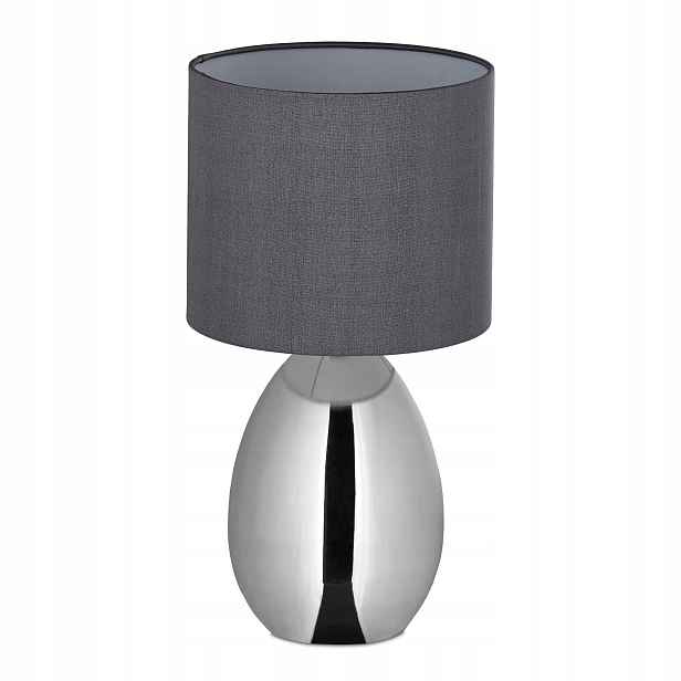 Relaxdays noční lampa dotyková stříbrná stolní E14 34.5 cm železná základna