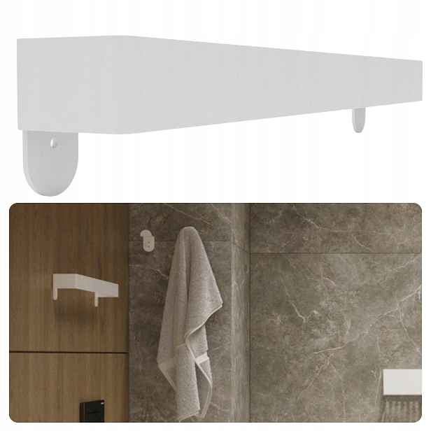 Věšák Na Ručníky Grace Bílý Nástěnný Metal Loft 50 cm Minimal