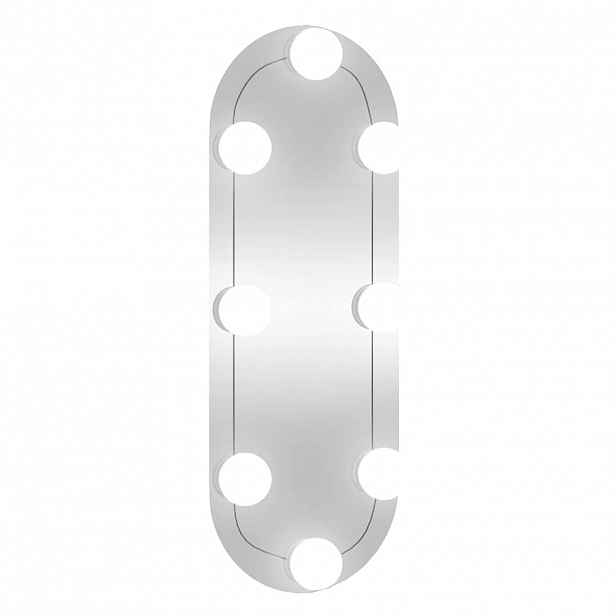 vidaXL Nástěnné zrcadlo s LED osvětlením 15 x 40 cm sklo oválné