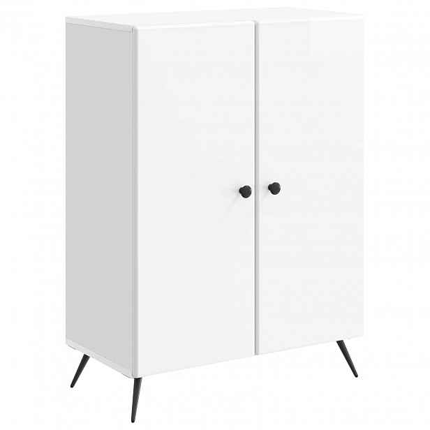 vidaXL Servírovací skříň Bílá s vysokým leskem 66 x 34,5 x 90 cm