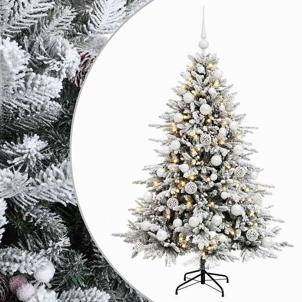 vidaXL Umělý vánoční stromek s vánočními koulemi 120 cm 150 LED