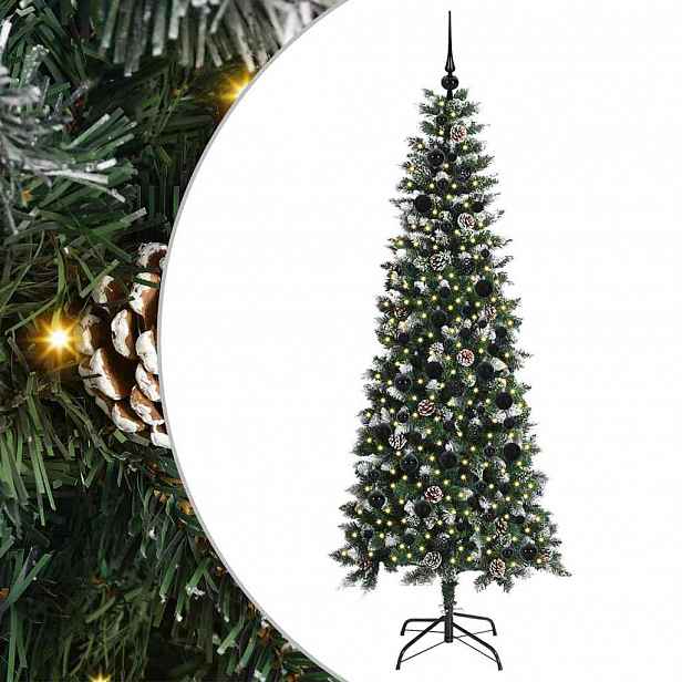 vidaXL Umělý vánoční stromeček Zelená 210 cm PVC, plast a ocel