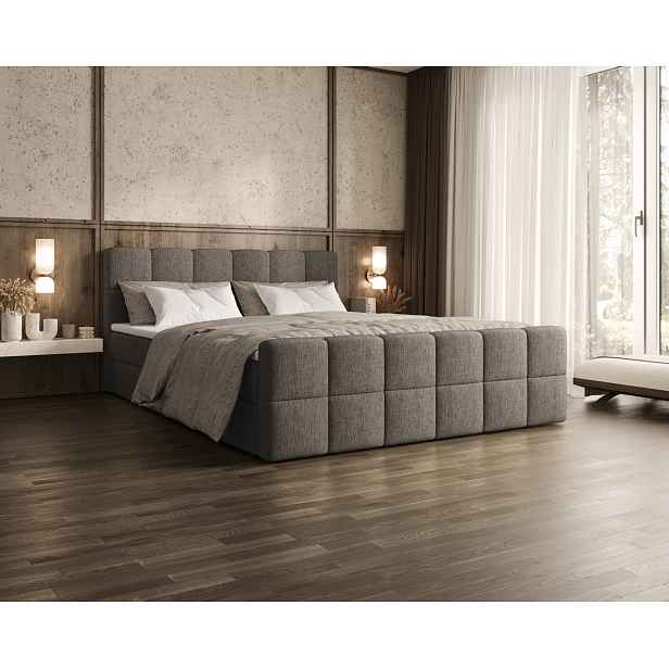 Čalouněná postel 180x200 CABRIA s úložným prostorem - šedá