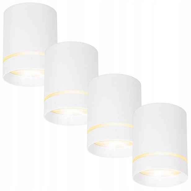 Led nástěnné svítidlo Halogenové spotové Tuba GU10 stropní Bílé kulaté x4