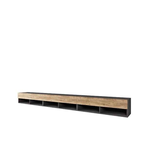Široká TV skříňka 300 cm matera/kaštan Lowboard A (LOWA300TX + LED)