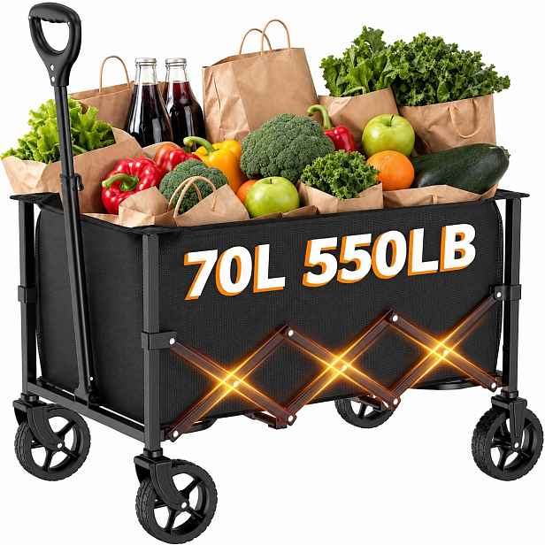 Skládací vozík Rygeo s kolečky 68 kg 66x42x67 cm pro zahradu