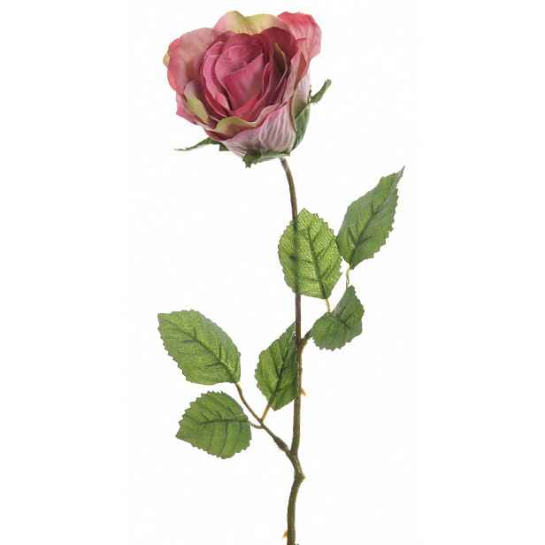 Umělá květina Růže 45 cm, světle růžová