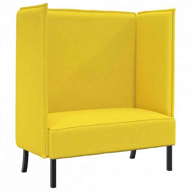 vidaXL Vysoký zpětný pohovka 101cm Světle žlutá textil