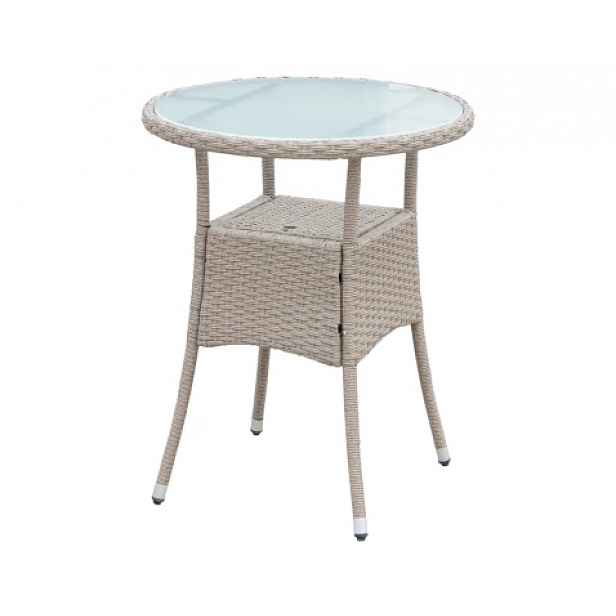 Kulatý zahradní stolek Alford, 60 cm, béžový