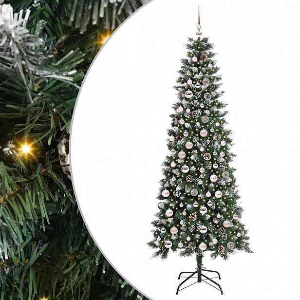 vidaXL Umělý vánoční stromeček Zelená 210 cm PVC, plast a ocel