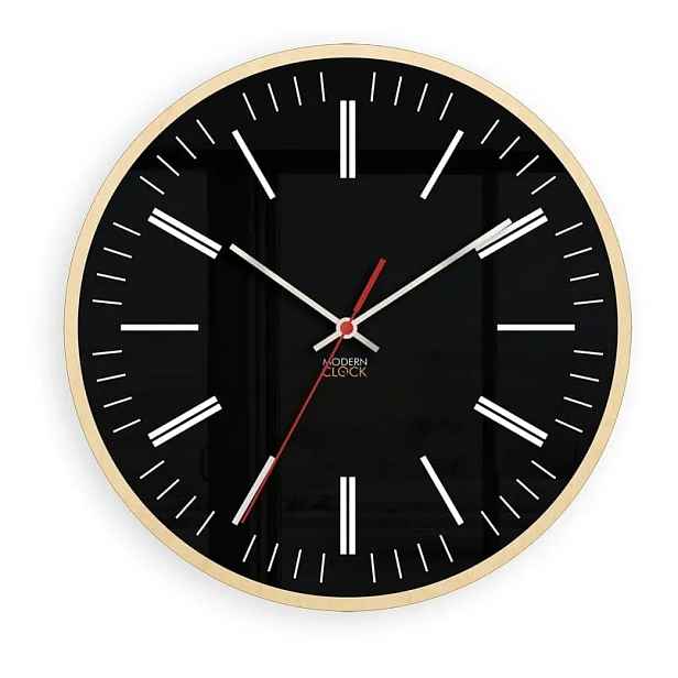 ModernClock Nástěnné hodiny Leoš černé