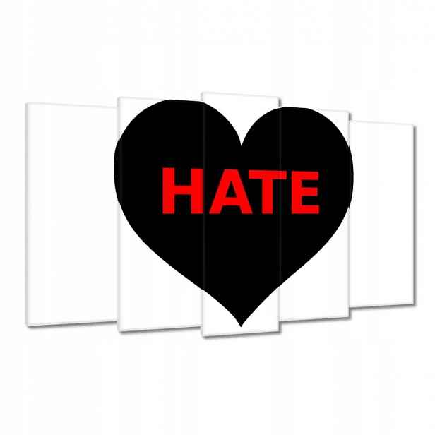 Obrazy 100x60 Černé srdíčko Hate