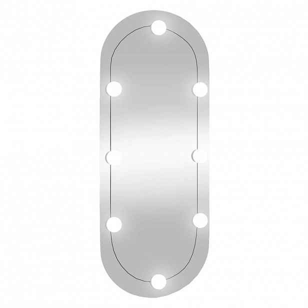 vidaXL Nástěnné zrcadlo s LED osvětlením 30 x 70 cm sklo oválné