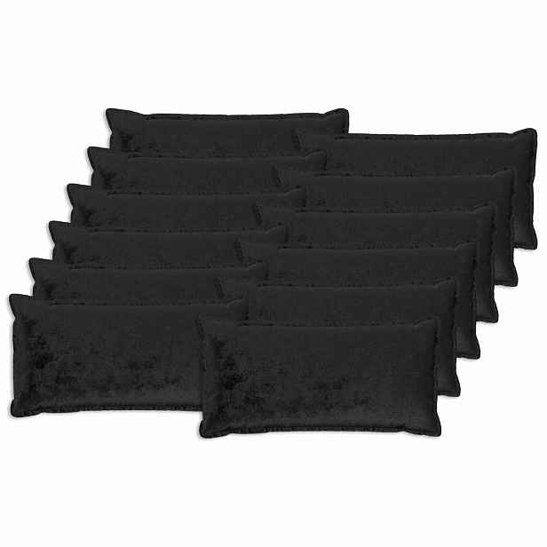 vidaXL Povlak na polštář 12 pcs HOUTEN Černá 40 x 80 cm Flanel