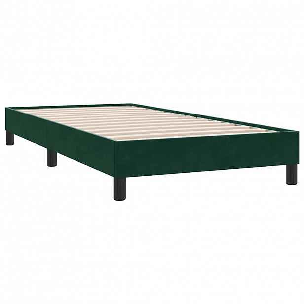 vidaXL Rám postele bez matrace tmavě zelená 100x220 cm samet