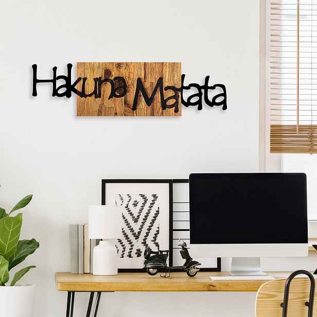 Dekorativní dřevěný doplněk na zeď Hakuna Matata 4