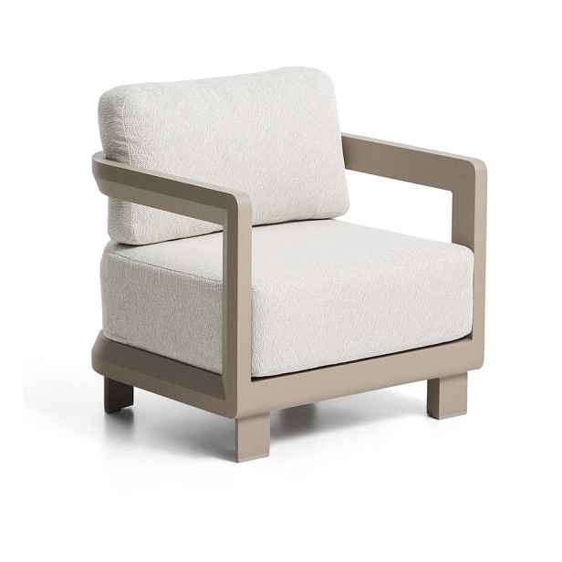 Krémové/taupe polstrované zahradní křeslo Nerano – Kave Home