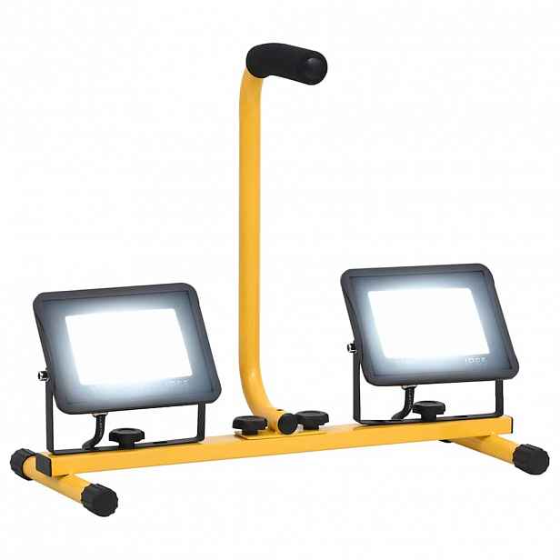 vidaXL LED reflektor s rukojetí 2 x 30 W studené bílé světlo