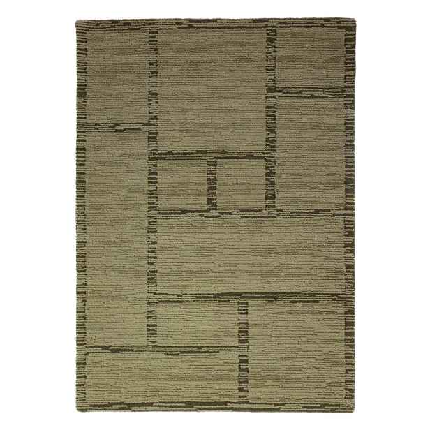 Zelený ručně tkaný vlněný koberec 140x200 cm Harris Modula Wool – Flair Rugs