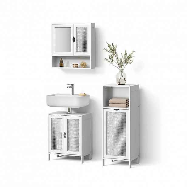 Livinity® KOUPELNOVÝ NÁBYTEK Mincio, Bílá, 3dílná