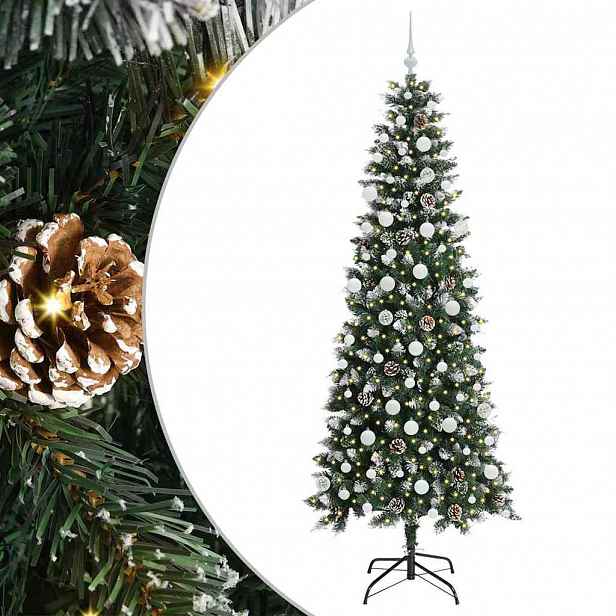vidaXL Umělý vánoční stromeček Zelená 210 cm PVC, plast a ocel