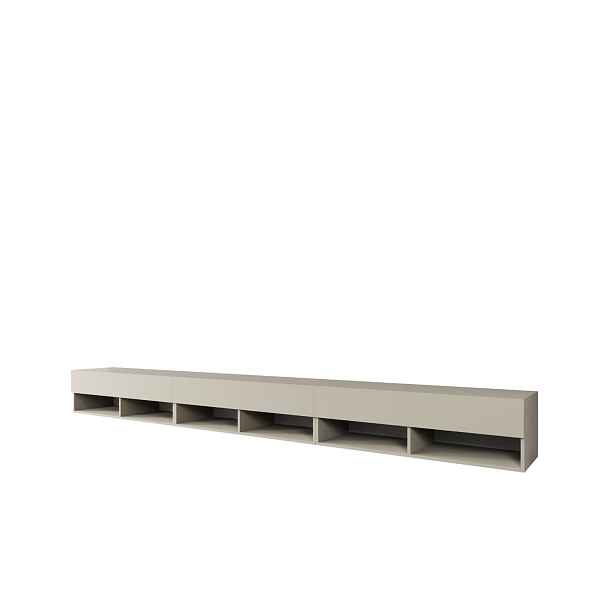 Dlouhá TV skříňka 300 cm kašmír Lowboard A (LOWA300K + LED)