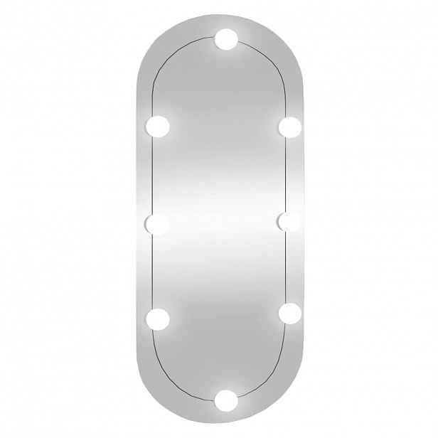 vidaXL Nástěnné zrcadlo s LED osvětlením 35 x 80 cm sklo oválné