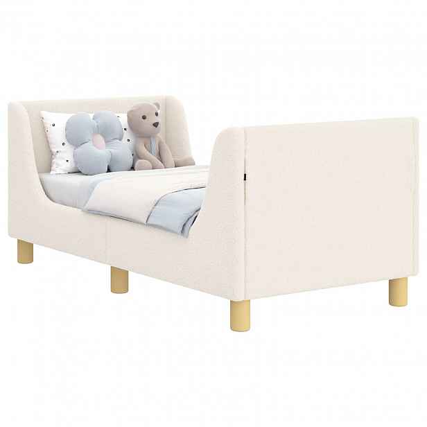 vidaXL Rám postele pro batole s čelem Krémová 70 x 140 cm Bouclé