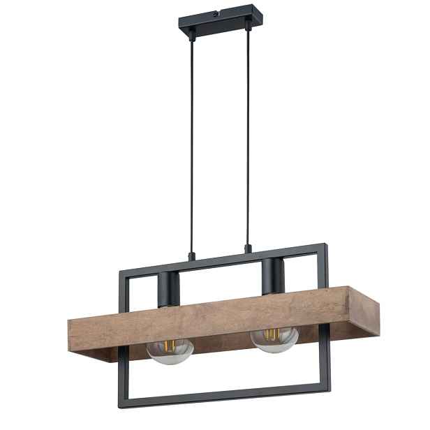 Závěsná lampa boho dekorativní industriální dvojitá černá hnědá Sigma