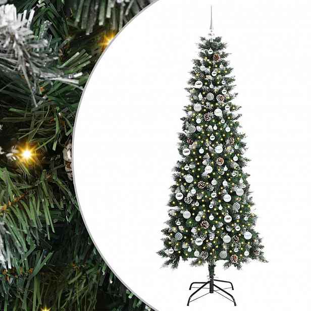 vidaXL Umělý vánoční stromeček Zelená 210 cm PVC, plast a ocel