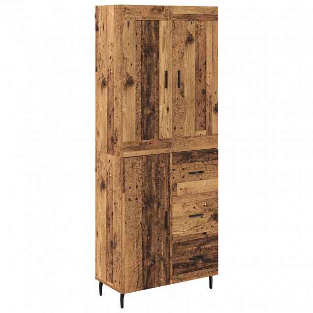 vidaXL Vysoký bufet 2 ks Staré dřevo 69,5 x 34 x 180 cm
