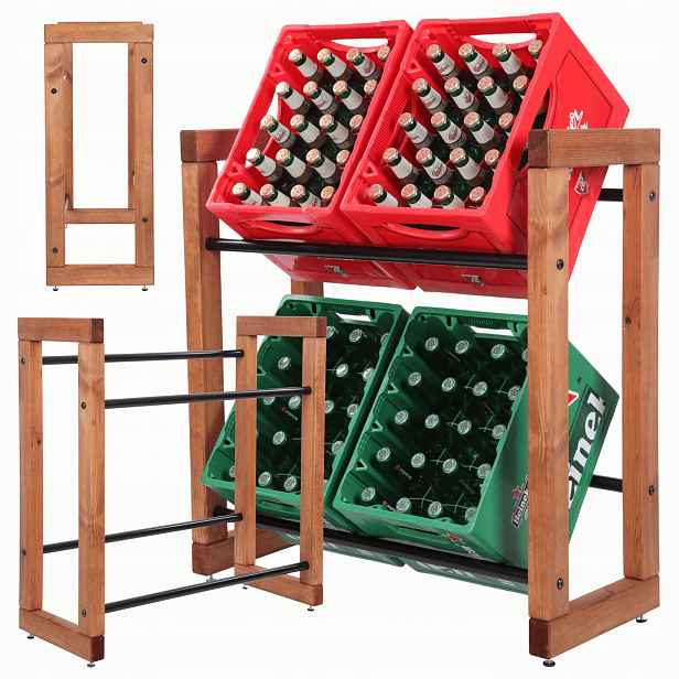 Regál na pivní nápojové boxy Stojan na transportéry Kovové Tyče Eko