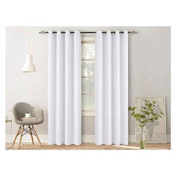 Bílý závěs OXFORD LIGHT 140x270 cm Zavěšení: Řasící páska