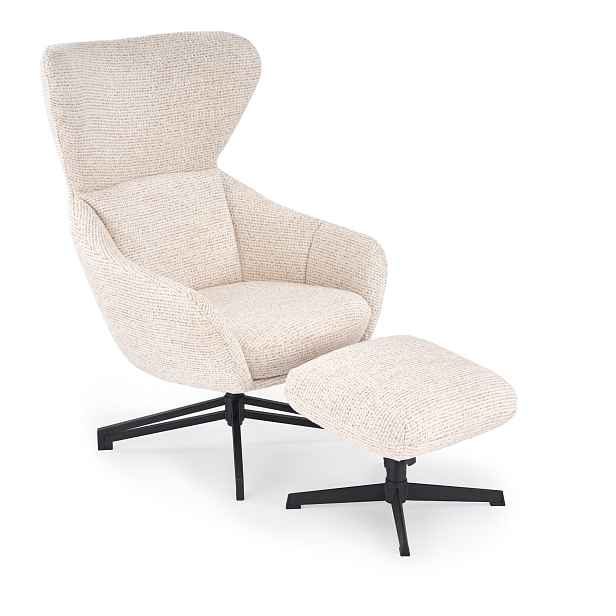 HALMAR Čalouněné otočné křeslo FREDY s podnožkou béžové