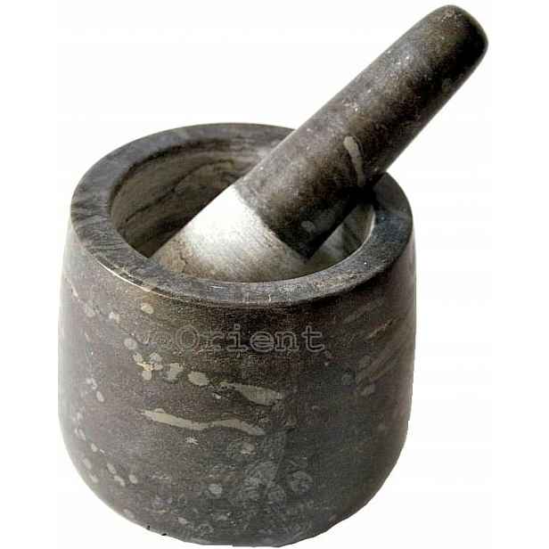 Kuchyňský hmoždíř Granitový Kamenný s paličkou Vysoký Průměr 11 cm