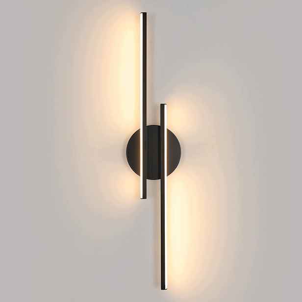 Moderní lineární Led nástěnné svítidlo, černé, 24W, 2700lm, 3000K, 60 cm