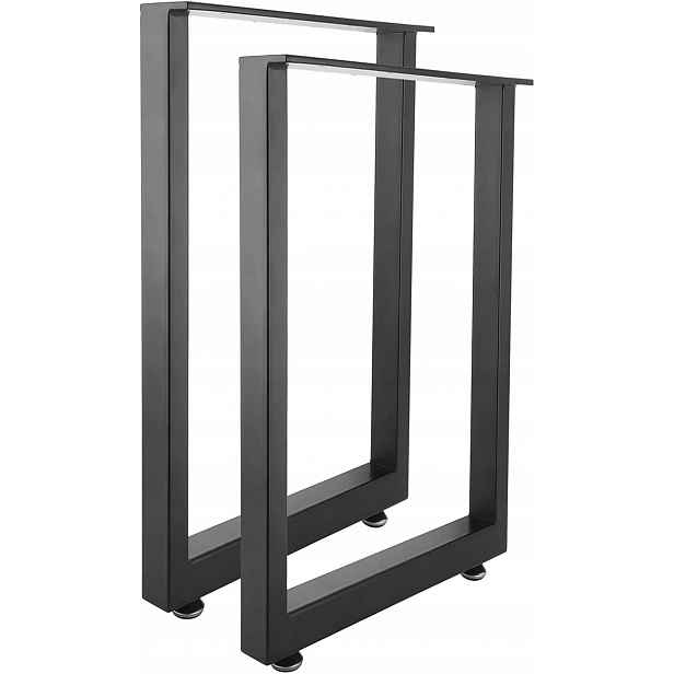 Nohy ke stolu kovové 2 ks 71x45 cm Černá konstrukce Loft Industrial