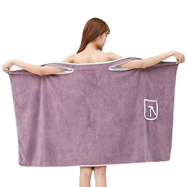 TEMU Velká Měkká Koralová Fleece Koupelnová Ručník s Kapsou - Savý & Rychleschnoucí, Lehký & Odolný pro Pláž, Domov a Koupelnu, Perfektní Dárek k