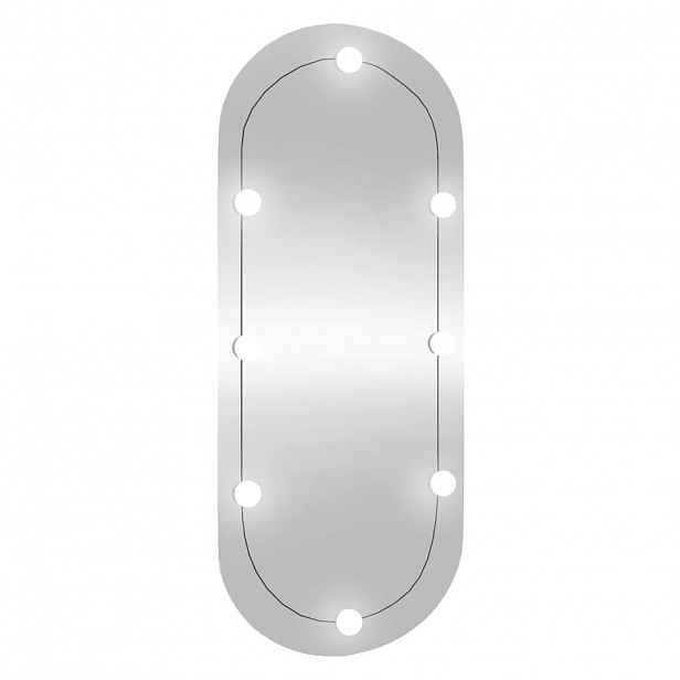 vidaXL Nástěnné zrcadlo s LED osvětlením 45 x 100 cm sklo oválné
