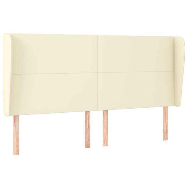 vidaXL Čelo postele typu ušák krémové 183 x 23 x 118/128 cm umělá kůže
