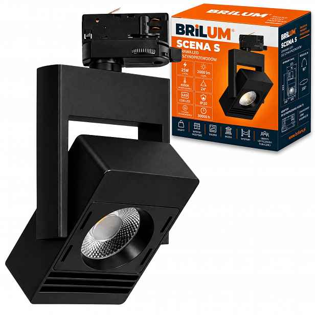Kolejnicové osvětlení Kolejnicová lampa Lištová lišta 25W 24° 4000K