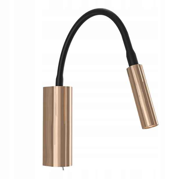 Nástěnná Led lampa černo-zlatá s nastavitelným vypínačem Nuto