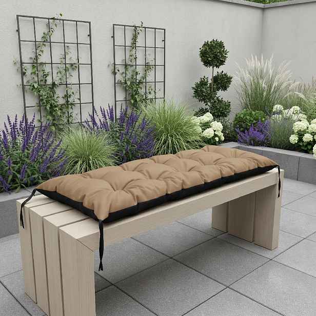 Prošívané sezení na lavici WILSON color 44 cappuccino různé rozměry, polstr na zahradní lavici - sedák Mybesthome Rozměr: 120x60 cm