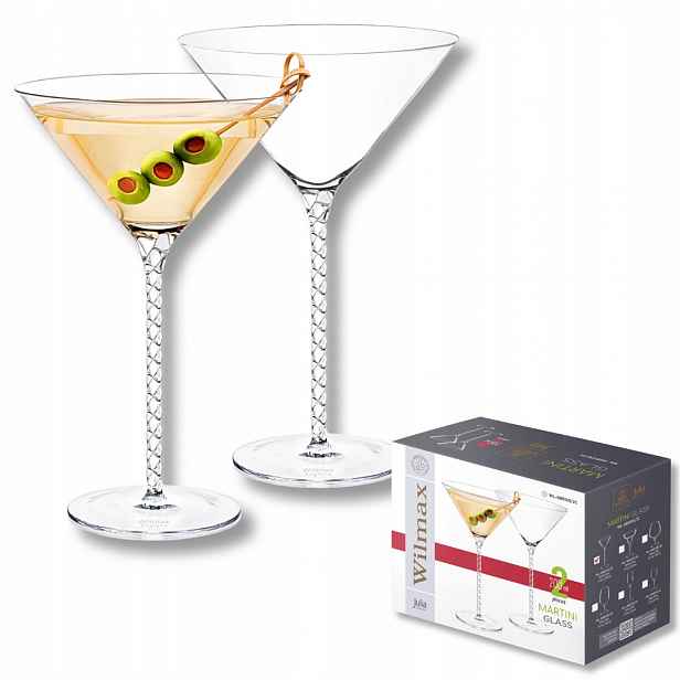 Skleničky na martini 200 ml Wilmax sada 2 kusů dárkové balení