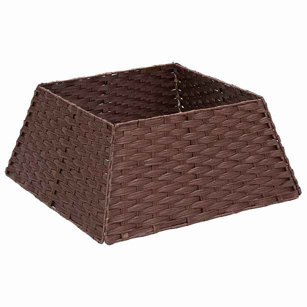 vidaXL Vánoční obojek na stromek Čtvercový Tmavě hnědá 70 x 70 x 28 cm