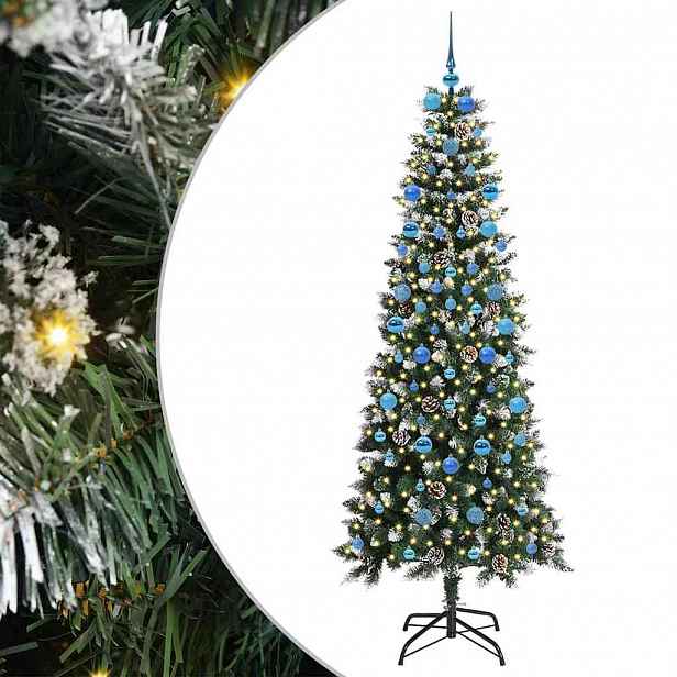 vidaXL Umělý vánoční stromeček Zelená 210 cm PVC, plast a ocel